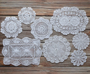 Hand Crochet Lace Doilies Farmhouse Table Coasters Dresser Runners Pla – SouthMage