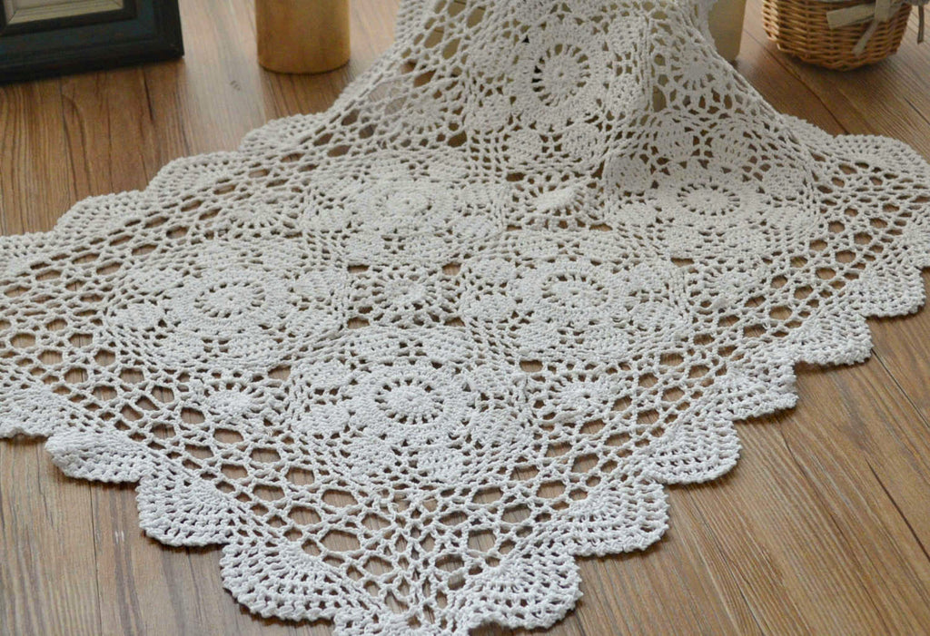 Hand Crochet Lace Table Runner Placemat Farmhouse Dresser Scarf SouthMage Hand Crochet Lace Table Runner Placemat Farmhouse Dresser Scarf SouthMage